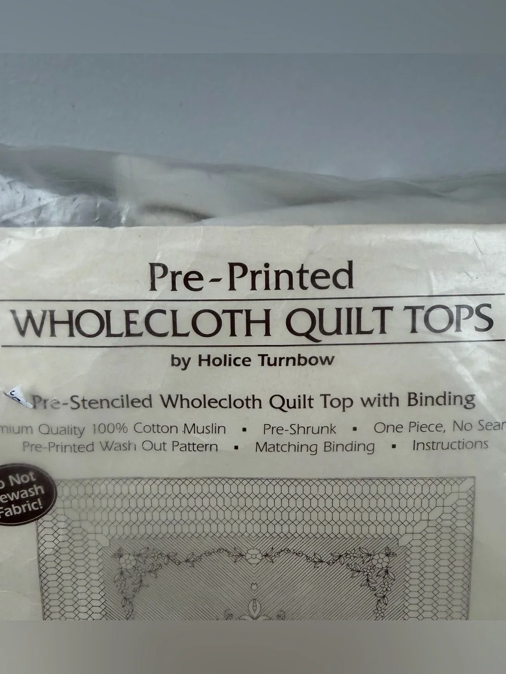 Benartex Pre-Printed Wholecloth Quilt Top #782 Garden Bouquet Natural White VTG